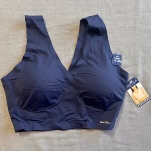 Nautica Bra Intimates Laser Cut Lounge Bra NWT Size M Navy Blue - 1 PACK